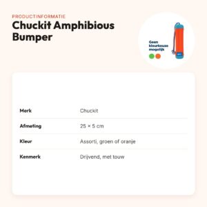 Chuckit Amphibious Bumper 25 x 5 cm – assorti groen of oranje – productinformatie