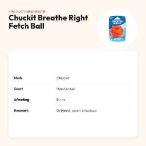 Chuckit Breathe Right Fetch Ball hondenbal 6 cm – drijvend – productinformatie