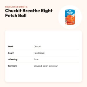 Chuckit Breathe Right Fetch Ball hondenbal 7 cm – drijvend – productinformatie