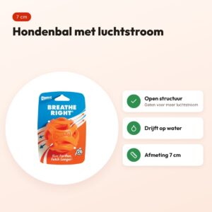 Chuckit Breathe Right Fetch Ball hondenbal 7 cm – drijvend – voordelen