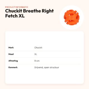 Chuckit Breathe Right Fetch Ball hondenbal XL 9 cm – drijvend – productinformatie