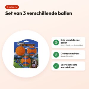 Chuckit Fetch Medley Gen 3 hondenballen M 6 cm – set van 3 – voordelen