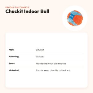 Chuckit Indoor Ball hondenbal 11,5 cm – geruisloos voor binnenshuis – productinformatie