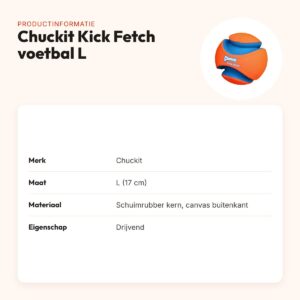 Chuckit Kick Fetch hondenspeelgoed voetbal L 17 cm – drijvend – productinformatie