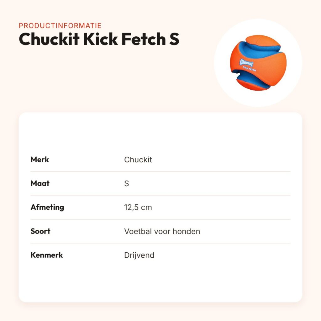 Chuckit Kick Fetch voetbal S 12,5 cm – drijvend hondenspeelgoed – productinformatie