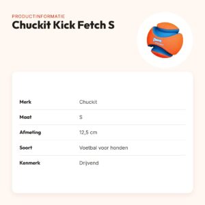 Chuckit Kick Fetch voetbal S 12,5 cm – drijvend hondenspeelgoed – productinformatie