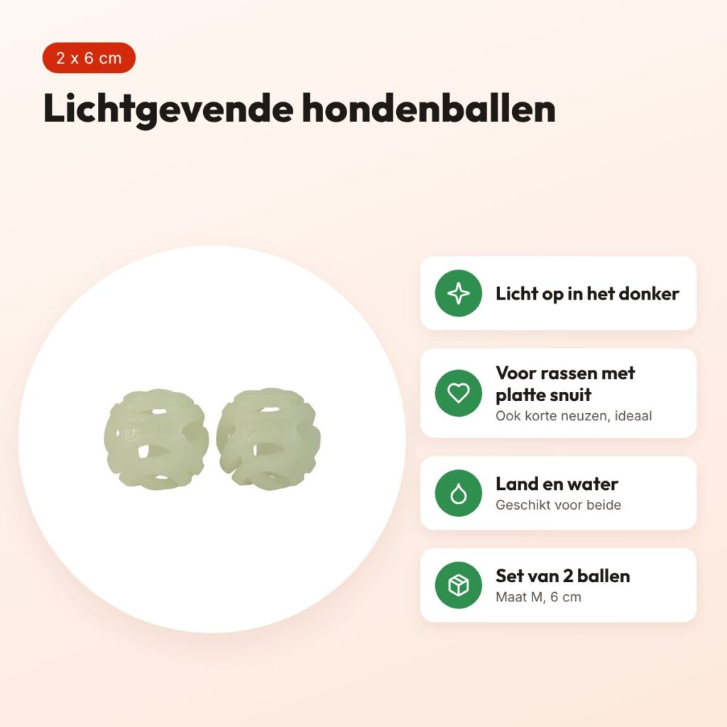 Chuckit Max Glow Air Fetch Ball hondenbal M 6 cm – set van 2 – voordelen