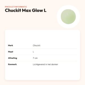 Chuckit Max Glow hondenbal L 7 cm – glow in the dark – productinformatie