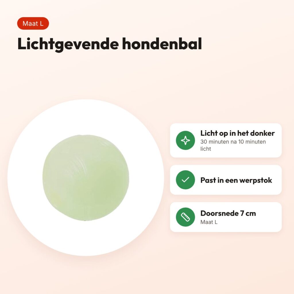 Chuckit Max Glow hondenbal L 7 cm – glow in the dark – voordelen