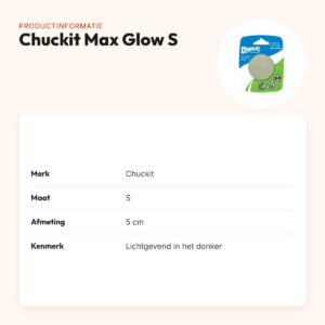 Chuckit Max Glow hondenbal S 5 cm – glow in the dark, stuitert – productinformatie
