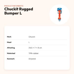 Chuckit Rugged Bumper L 24,5 x 7 x 8 cm – drijvend hondenspeelgoed – productinformatie