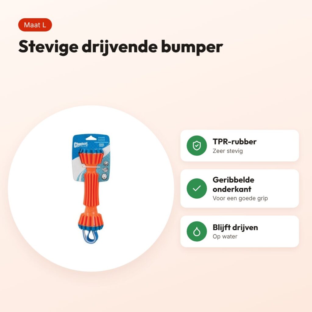 Chuckit Rugged Bumper L 24,5 x 7 x 8 cm – drijvend hondenspeelgoed – voordelen