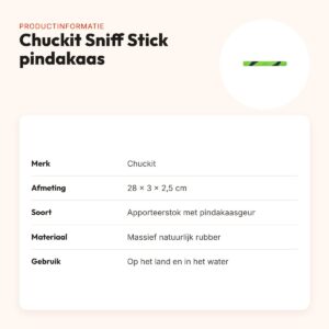 Chuckit Sniff Fetch Stick apporteerstok pindakaasgeur 28 x 3 x 2,5 cm – productinformatie