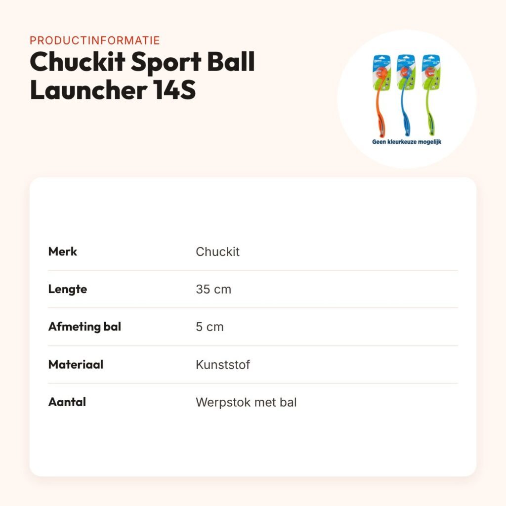 Chuckit Sport Ball Launcher werpstok 14S 35 cm – inclusief bal – productinformatie