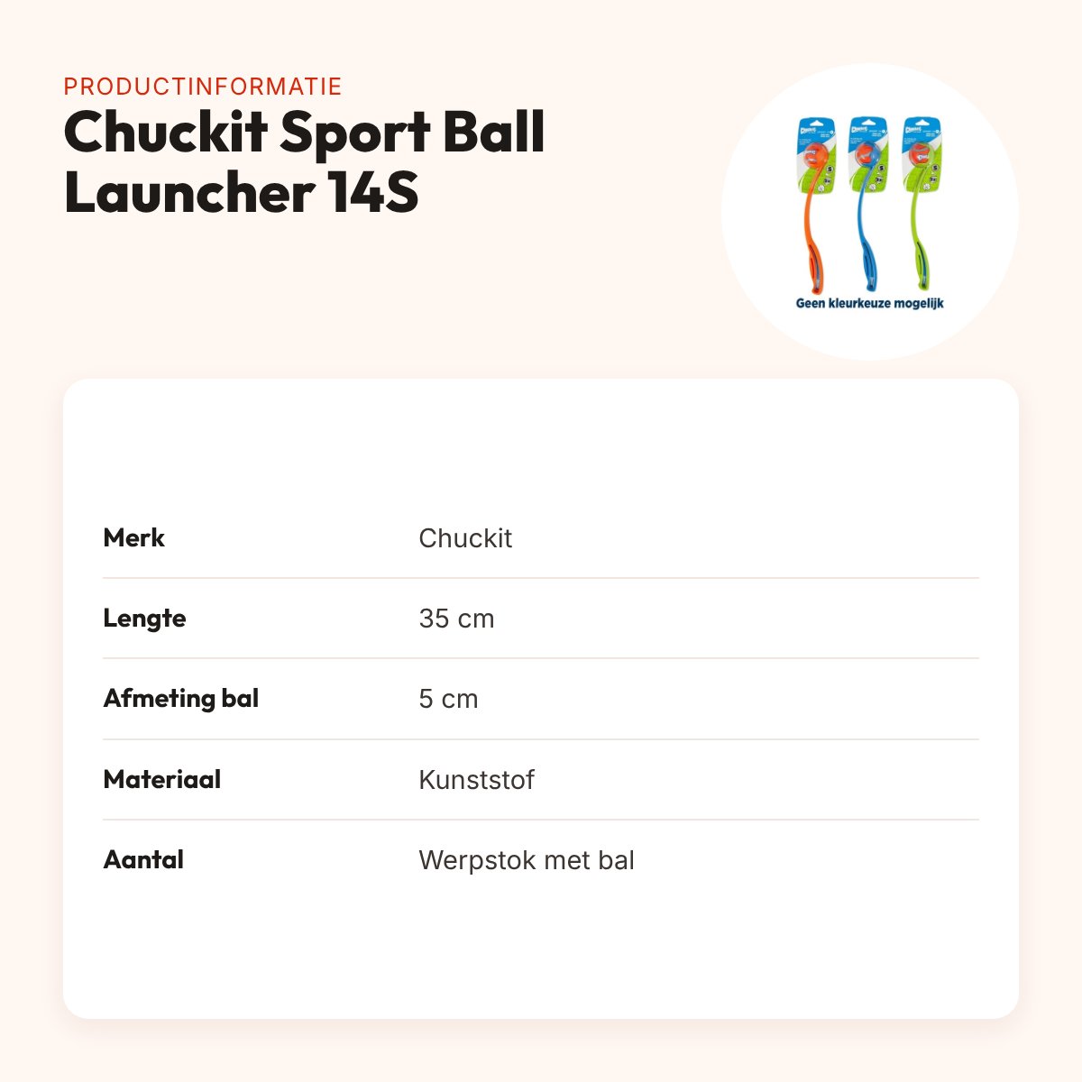 Chuckit Sport Ball Launcher werpstok 14S 35 cm – inclusief bal – productinformatie