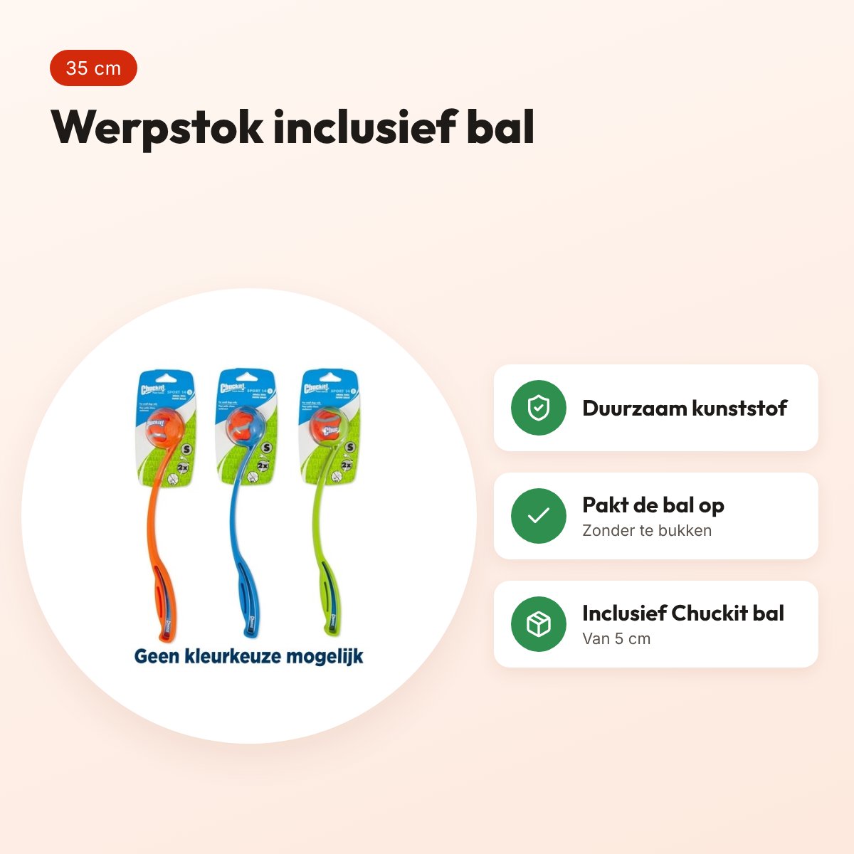 Chuckit Sport Ball Launcher werpstok 14S 35 cm – inclusief bal – voordelen