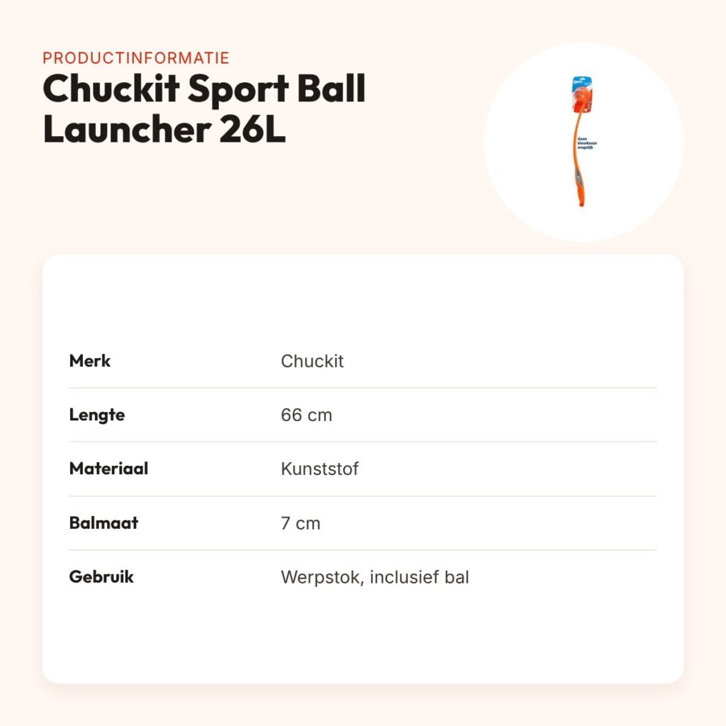 Chuckit Sport Ball Launcher werpstok 26L 66 cm – inclusief bal – productinformatie