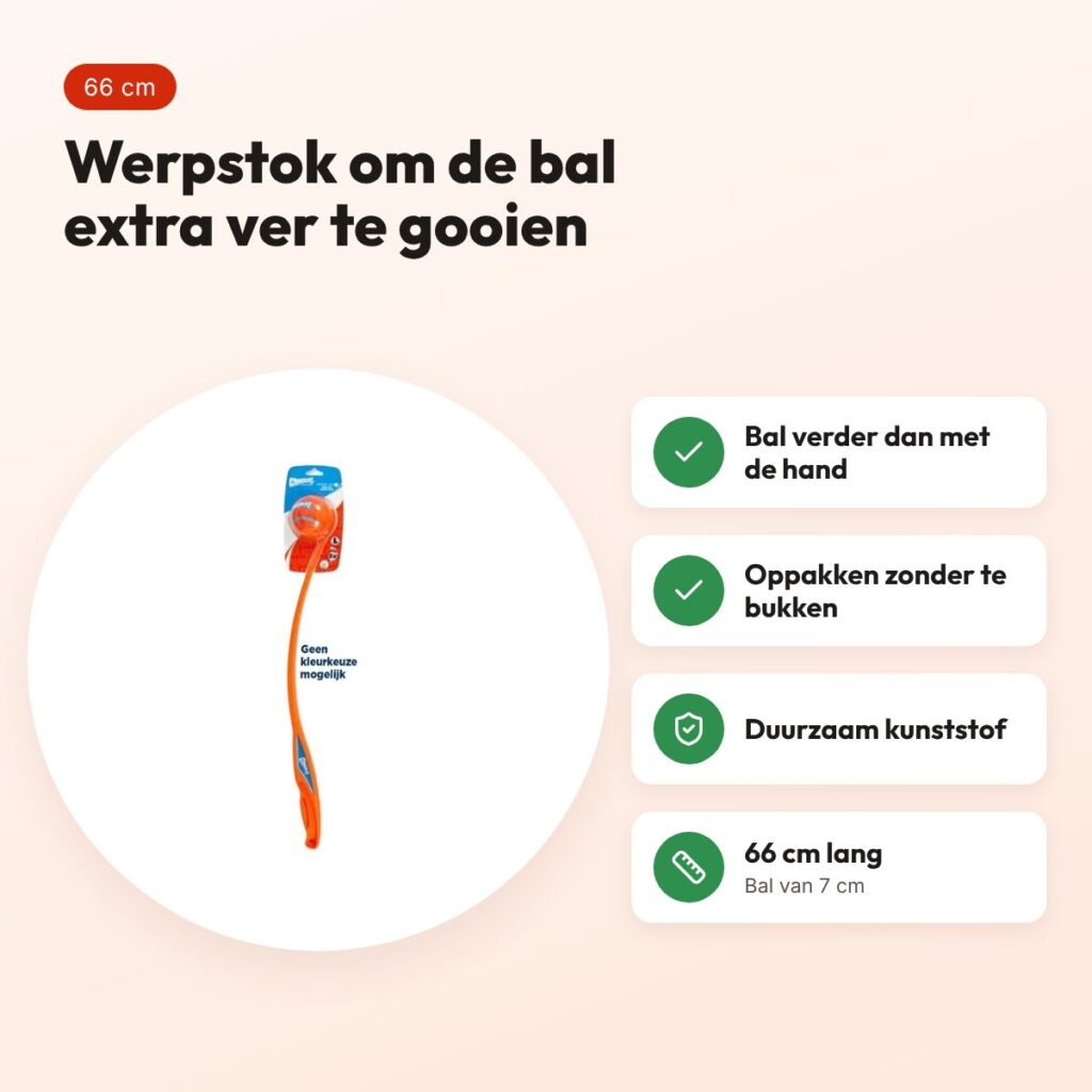 Chuckit Sport Ball Launcher werpstok 26L 66 cm – inclusief bal – voordelen