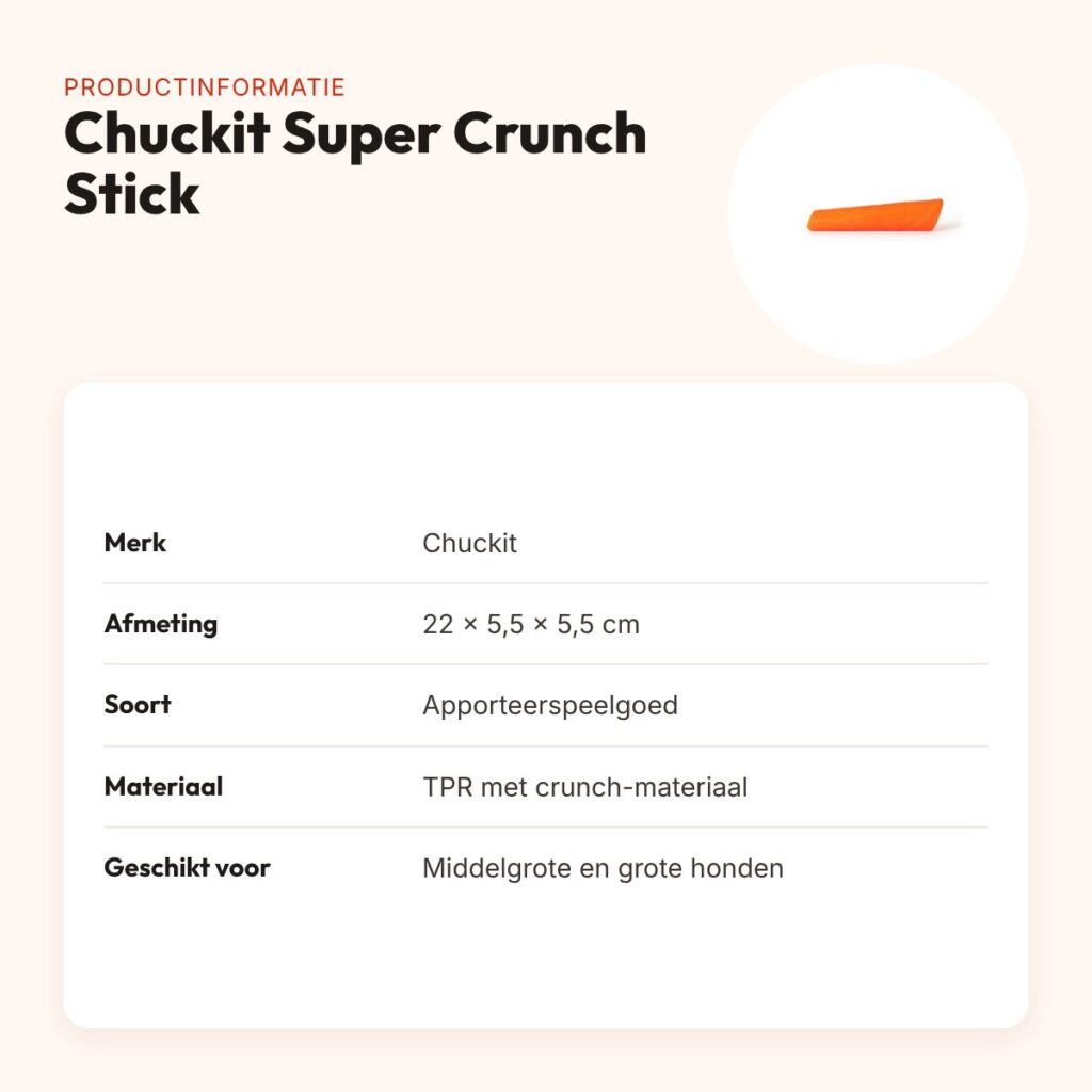 Chuckit Super Crunch Stick apporteerspeelgoed 22 x 5,5 x 5,5 cm – productinformatie