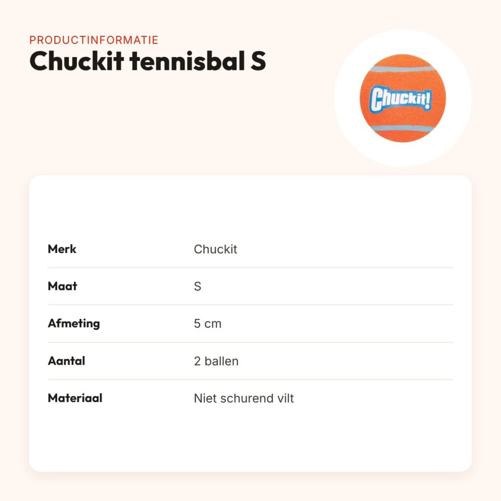 Chuckit tennisbal voor honden S 5 cm – set van 2, drijvend – productinformatie