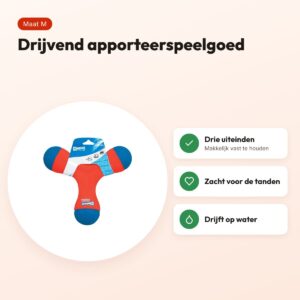 Chuckit Tri-Bumper M 21 x 6 x 20 cm – drijvend apporteerspeelgoed – voordelen