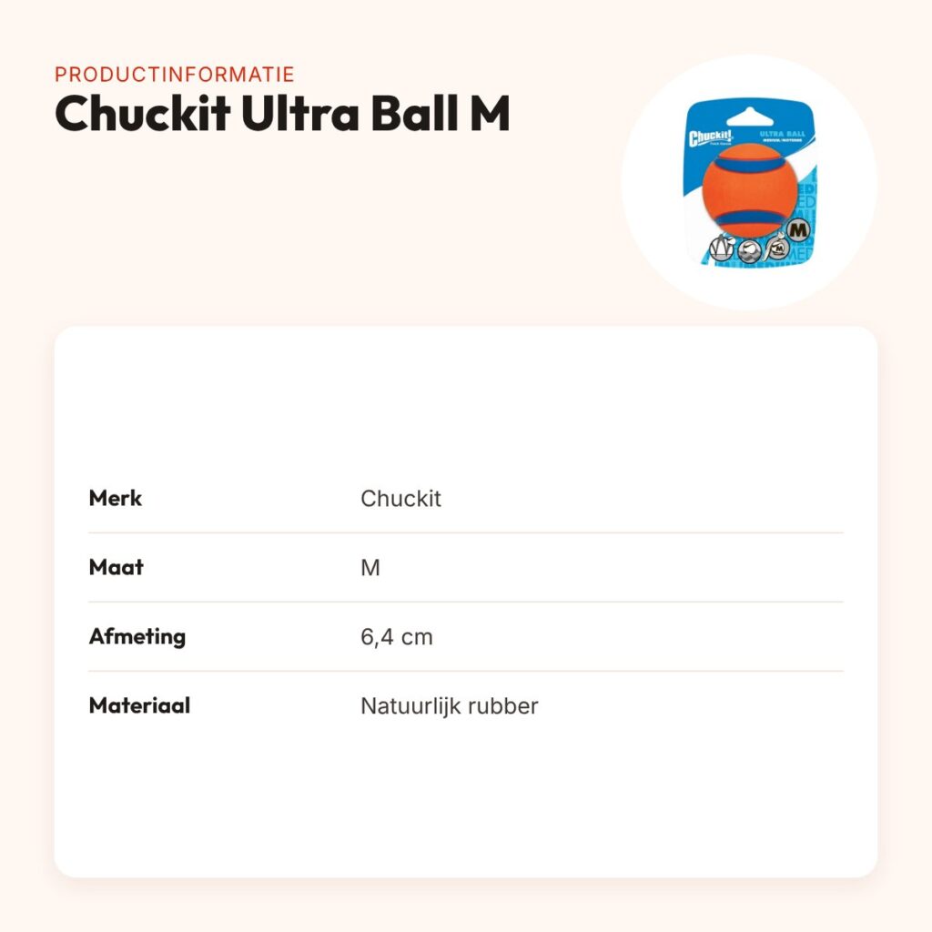 Chuckit Ultra Ball hondenbal M 6,4 cm – natuurlijk rubber – productinformatie