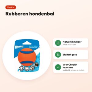 Chuckit Ultra Ball hondenbal M 6,4 cm – natuurlijk rubber – voordelen