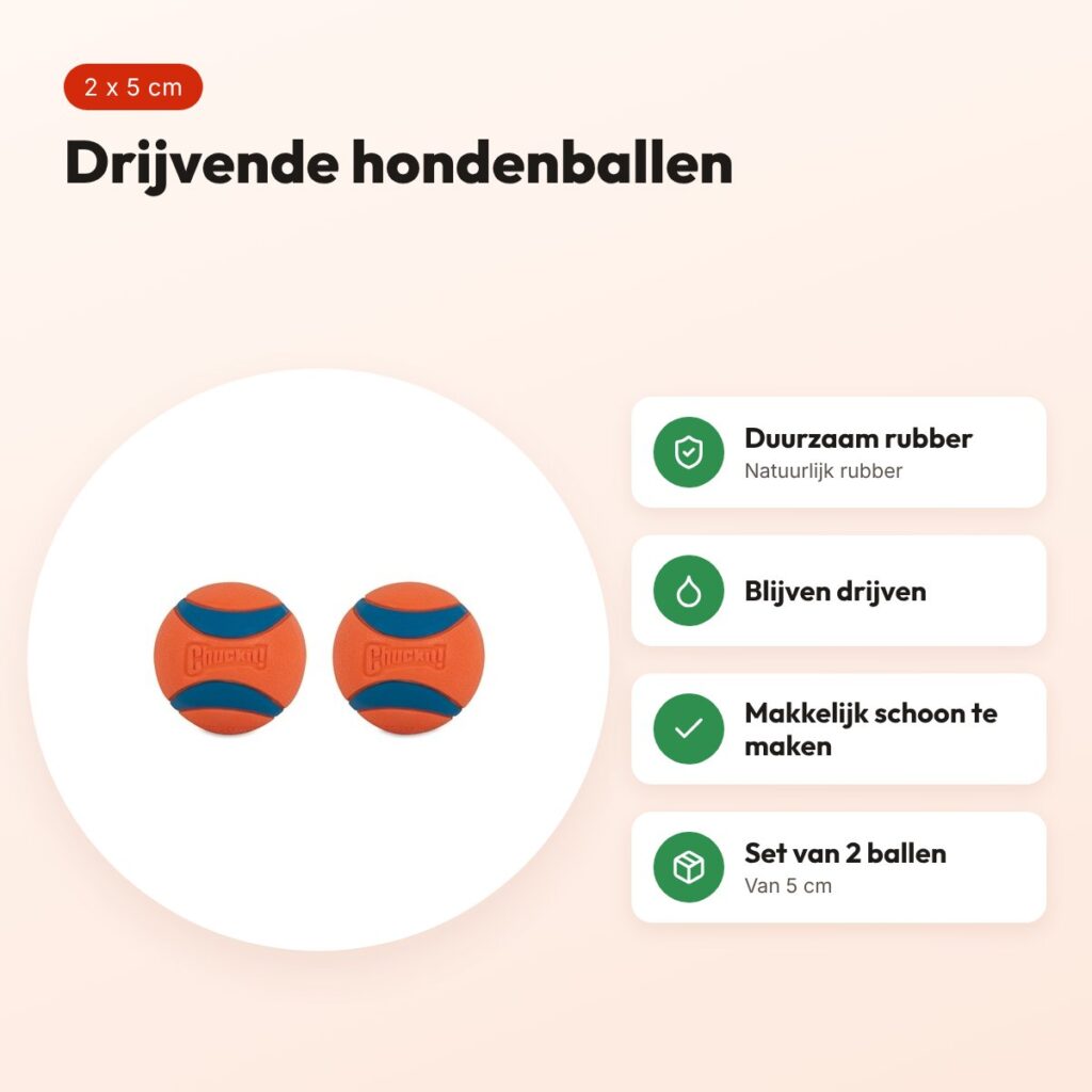 Chuckit Ultra Ball hondenbal S 5 cm – set van 2, drijvend – voordelen