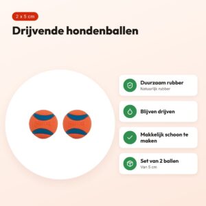 Chuckit Ultra Ball hondenbal S 5 cm – set van 2, drijvend – voordelen