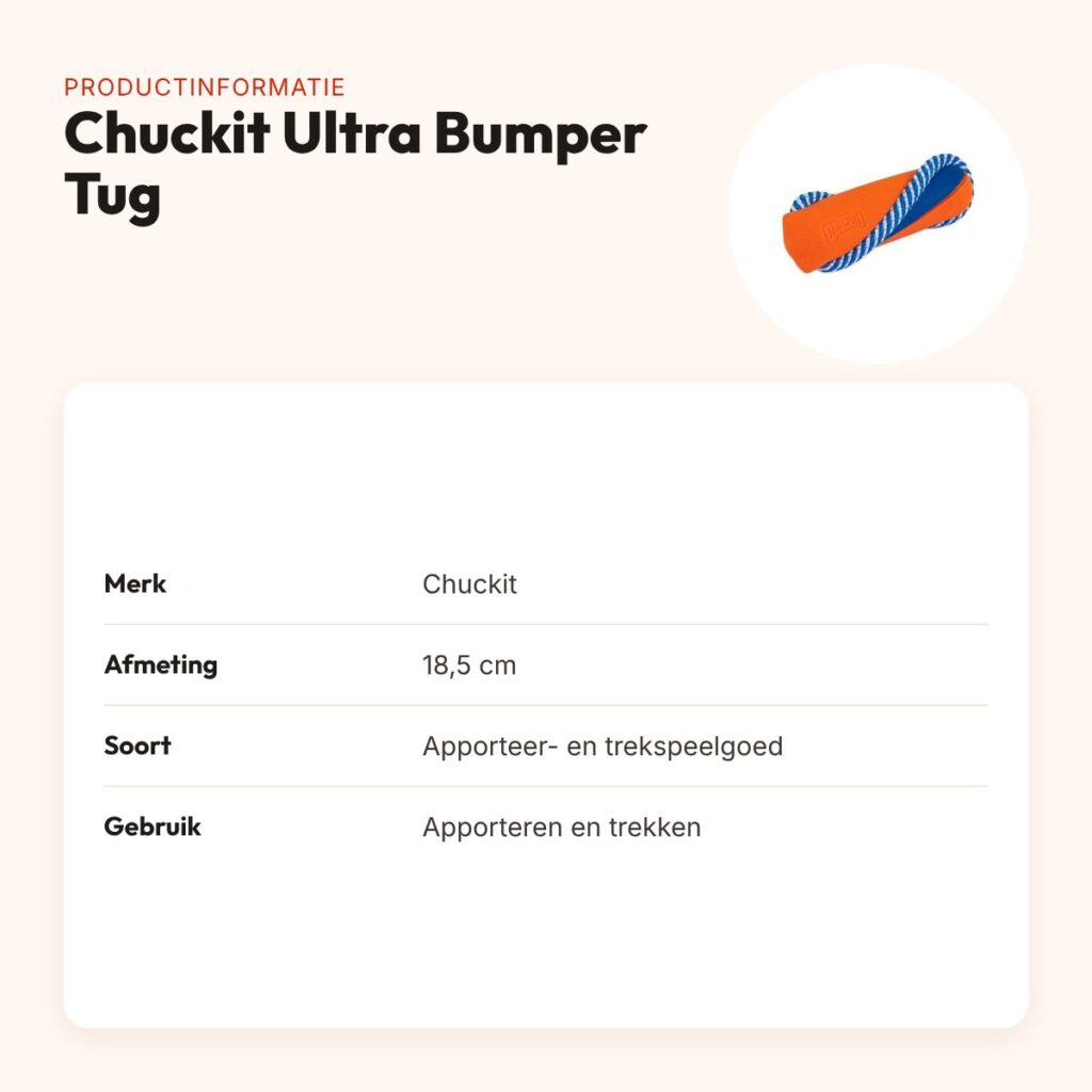 Chuckit Ultra Bumper Tug 18,5 cm – apporteer- en trekspeelgoed – productinformatie
