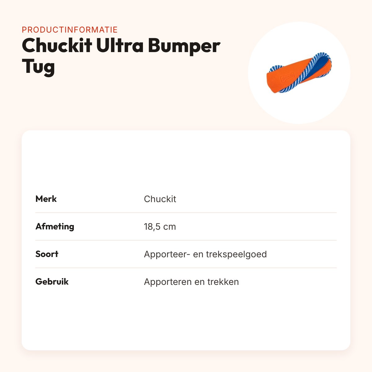 Chuckit Ultra Bumper Tug 18,5 cm – apporteer- en trekspeelgoed – productinformatie