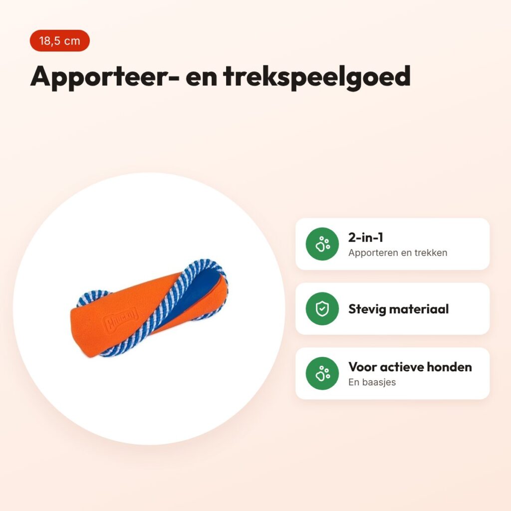 Chuckit Ultra Bumper Tug 18,5 cm – apporteer- en trekspeelgoed – voordelen