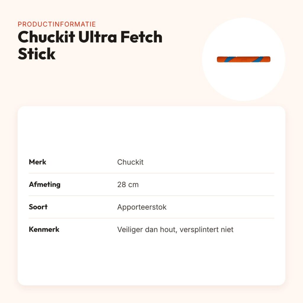 Chuckit Ultra Fetch Stick 28 cm – apporteerstok voor honden – productinformatie