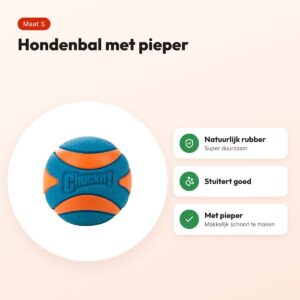 Chuckit Ultra Squeaker hondenbal S 5 cm – met pieper, rubber – voordelen