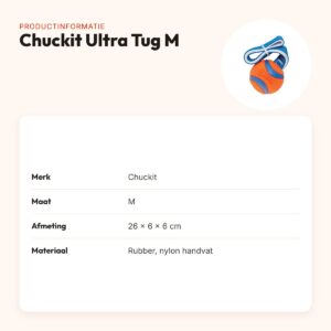 Chuckit Ultra Tug M 26 x 6 x 6 cm – rubberen bal met nylon handvat – productinformatie