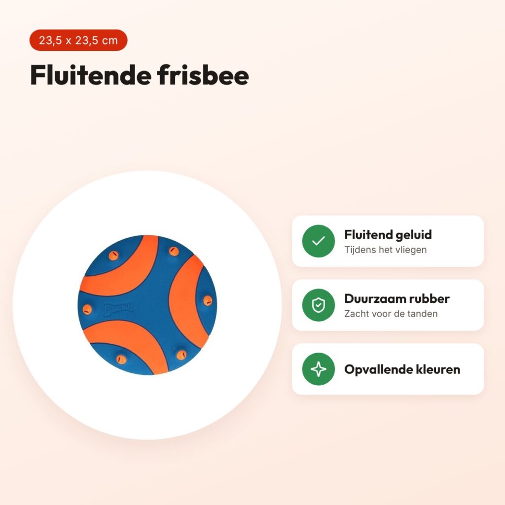 Chuckit Whistle Flight frisbee 23,5 x 23,5 x 5 cm – fluitend, voor honden – voordelen
