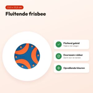 Chuckit Whistle Flight frisbee 23,5 x 23,5 x 5 cm – fluitend, voor honden – voordelen