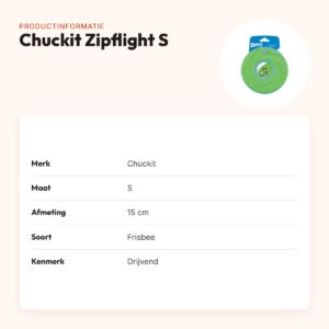Chuckit Zipflight frisbee S 15 cm – drijvend hondenspeelgoed – productinformatie
