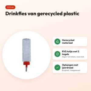 Classic drinkfles cavia 320 ml – gerecycled plastic, RVS tuit – voordelen