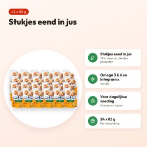 Club 4 Paws kattenvoer Premium Adult eend in jus 24 x 85 g – pouch – voordelen