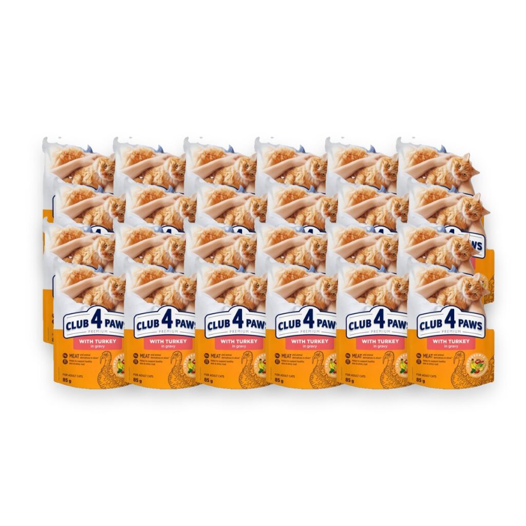 Club 4 Paws kattenvoer Premium Adult kalkoen in jus 24 x 85 g