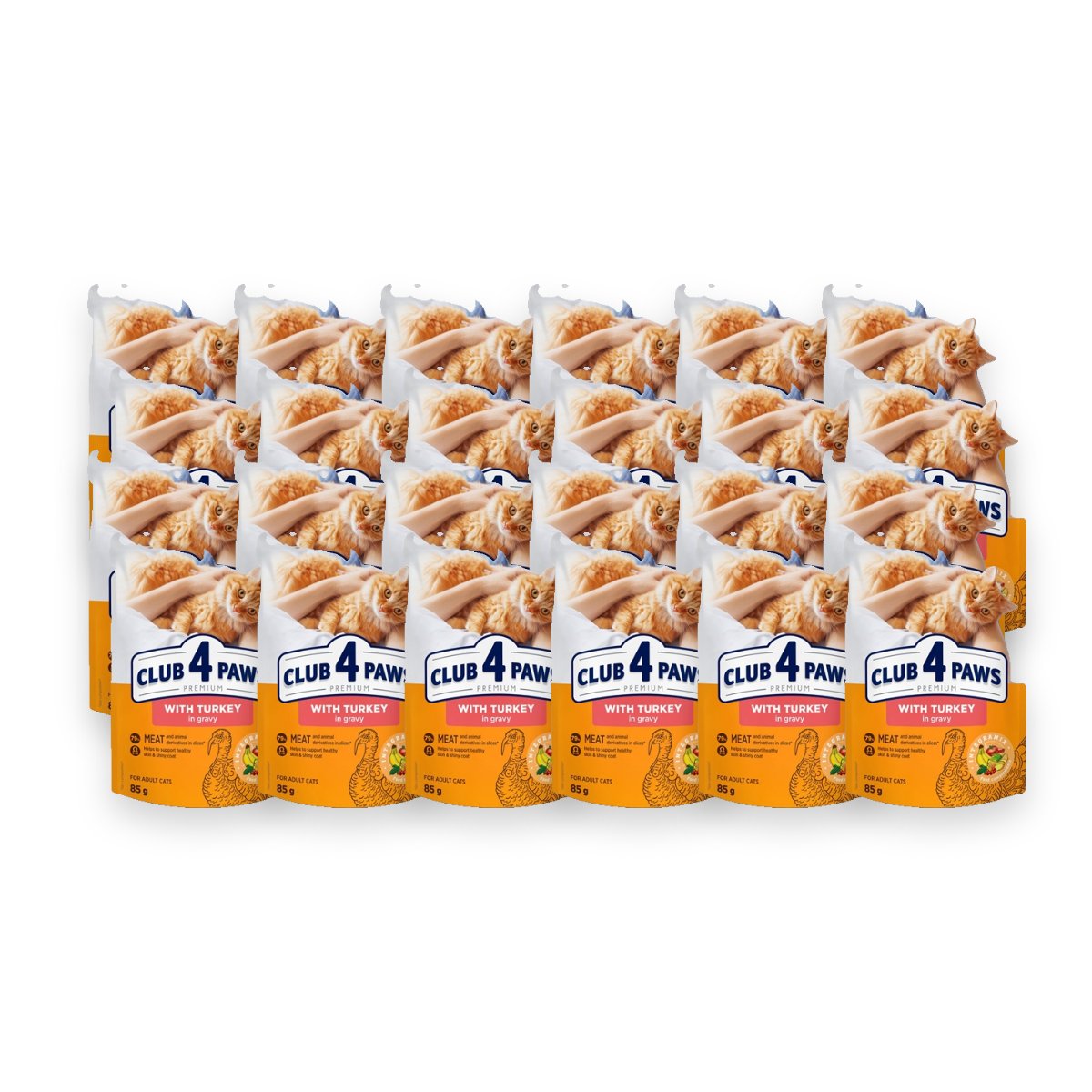 Club 4 Paws kattenvoer Premium Adult kalkoen in jus 24 x 85 g