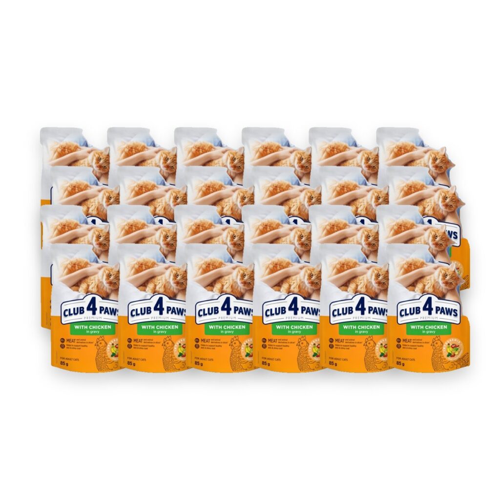 Club 4 Paws kattenvoer Premium Adult kip in jus 24 x 85 g