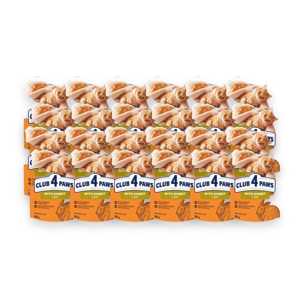 Club 4 Paws kattenvoer Premium Adult konijn in gelei 24 x 85 g