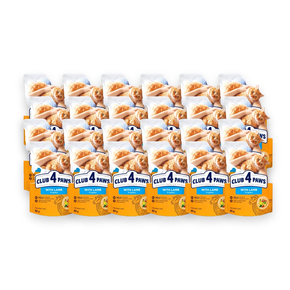 Club 4 Paws kattenvoer Premium Adult lam in jus 24 x 85 g