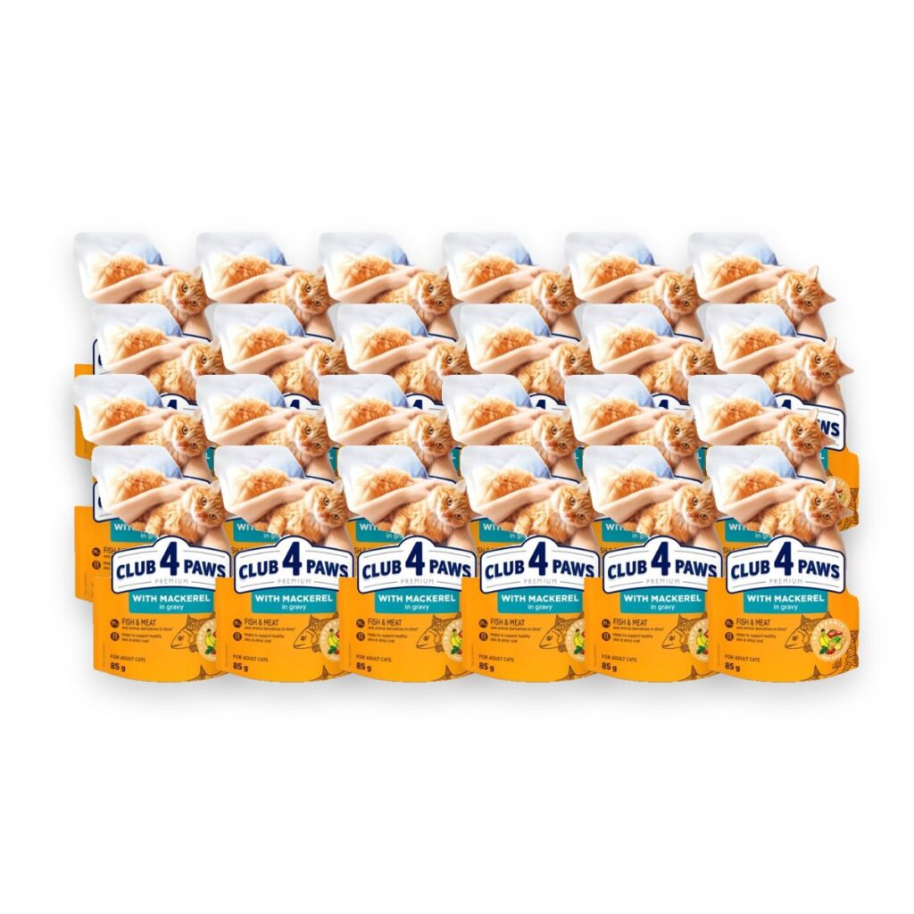 Club 4 Paws kattenvoer Premium Adult makreel in jus 24 x 85 g