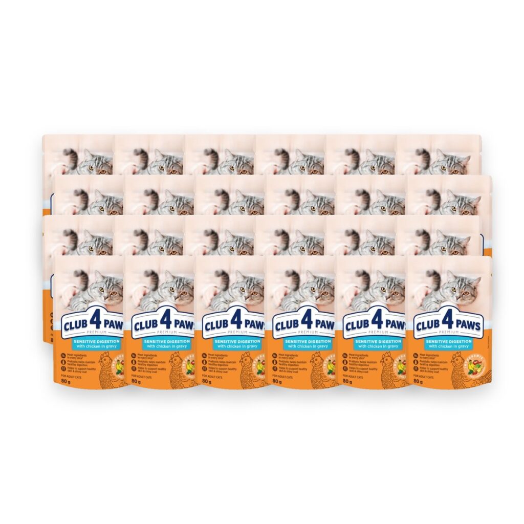 Club 4 Paws kattenvoer Premium Adult Sensitive Digestion kip 24 x 80 g