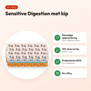 Club 4 Paws kattenvoer Premium Adult Sensitive Digestion kip 24 x 80 g – voordelen
