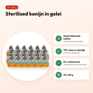Club 4 Paws kattenvoer Premium Sterilised konijn in gelei 24 x 80 g – voordelen