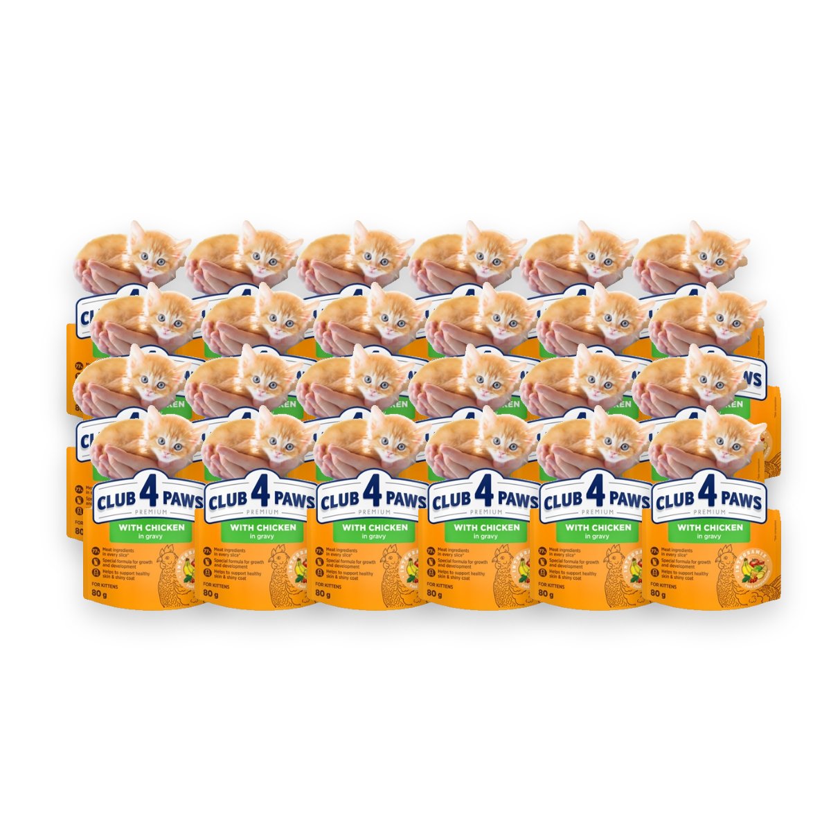Club 4 Paws Kitten natvoer kip in jus 24 x 80 g – pouch
